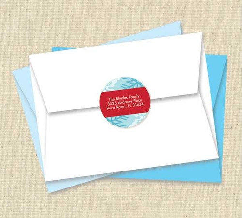 Falling Icy Snowflakes Christmas Address Labels