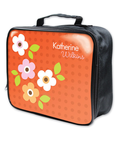 Preppy Flowers Orange Soft Lunch Bag