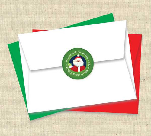 Santa's Here With Gifts Christmas Address Labels