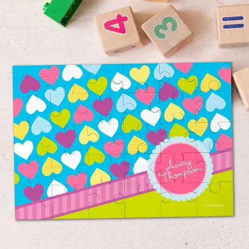 Happy Hearts Personalized Kids Puzzles By Spark & Spark