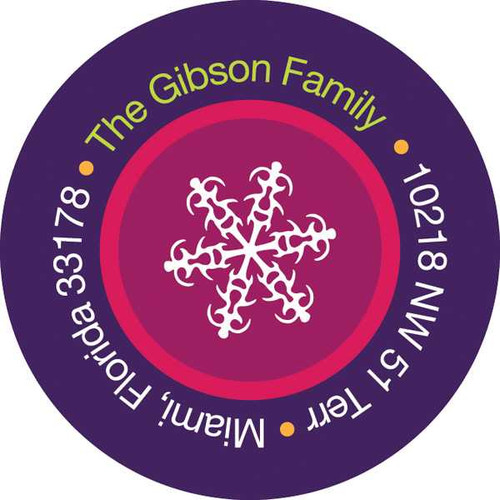 Ribbon Snowflakes Christmas Address Labels