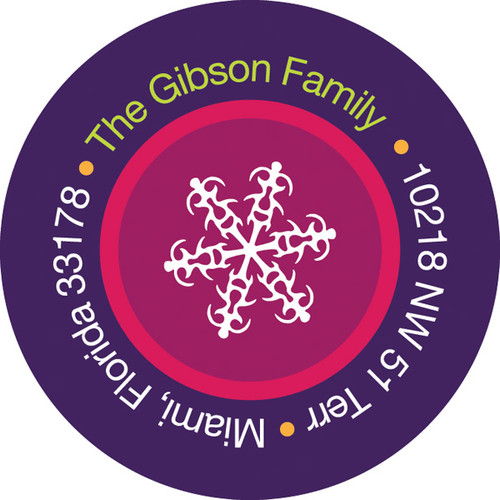 Ribbon Snowflakes Christmas Address Labels
