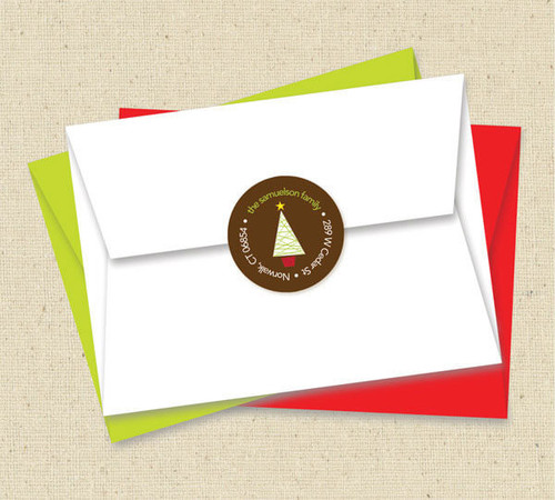 A Modern Xmas Tree Christmas Address Labels