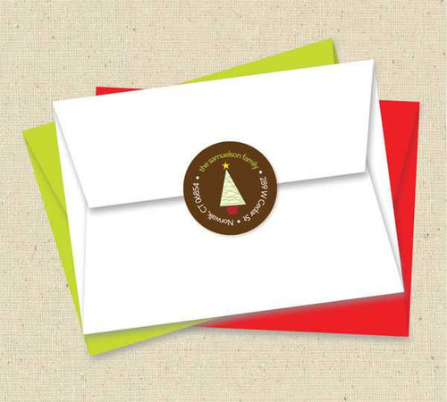 A Modern Xmas Tree Christmas Address Labels