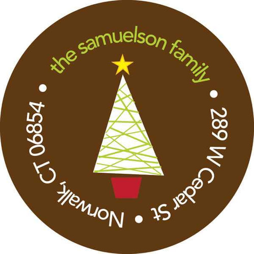 A Modern Xmas Tree Christmas Address Labels