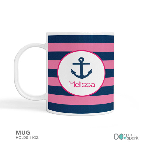 Let's Sail Pink Custom Plate for Girls