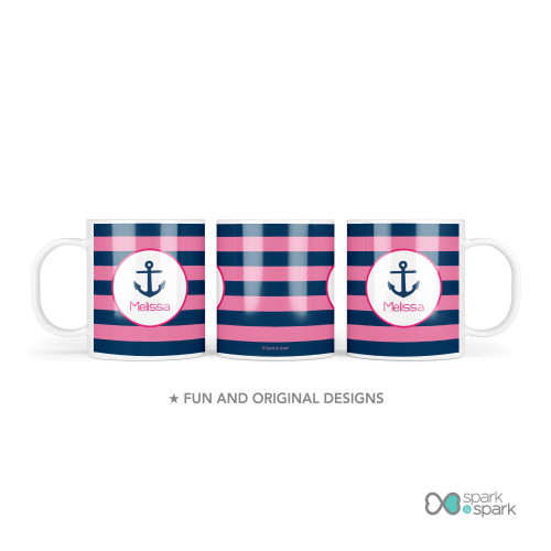 Let's Sail Pink Custom Plate for Girls