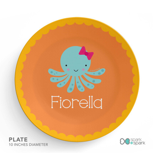 Cute Octopus Custom Plate for Girls