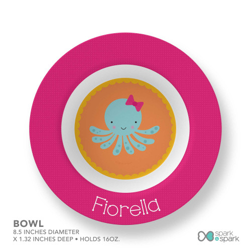 Cute Octopus Custom Plate for Girls