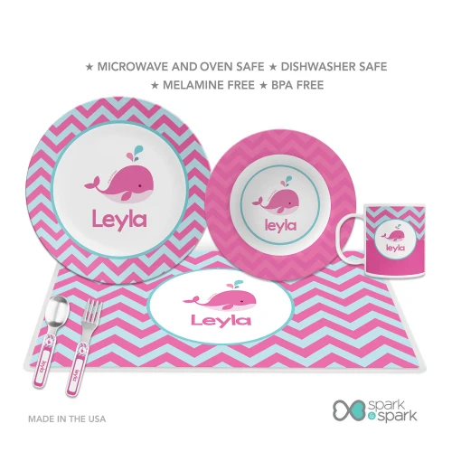 Sweet Pink Whale Kids Plate