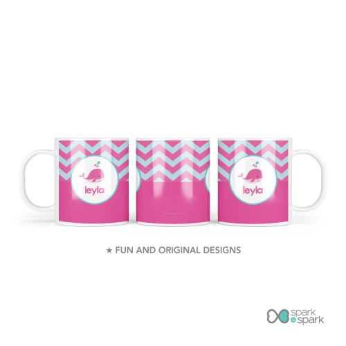 Sweet Pink Whale Custom Plate for Girls