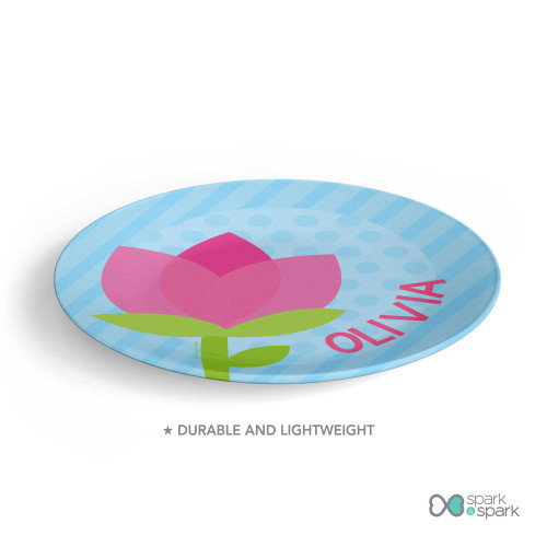 Cute Tulip Custom Plate for Girls