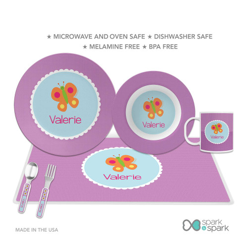 Sweet Butterfly Custom Plate for Girls