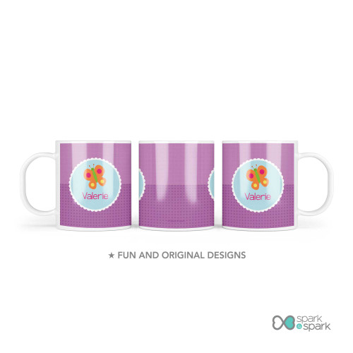 Sweet Butterfly Custom Plate for Girls