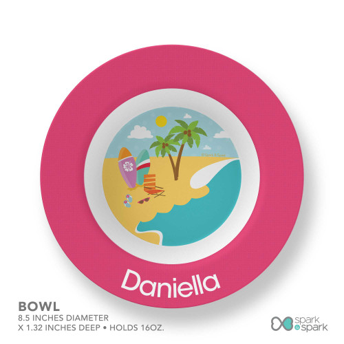 Fun At The Beach Custom Plate for Girls