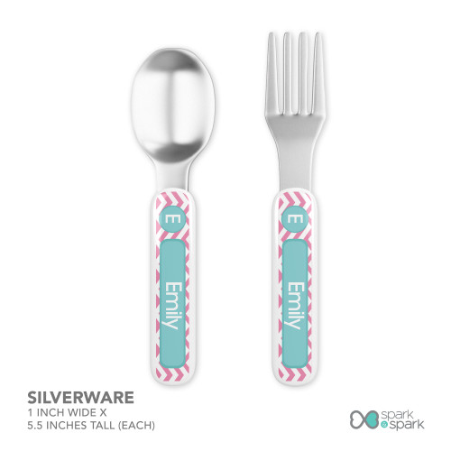 Chevron Pink And Aqua Kids Plates