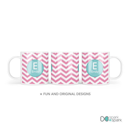 Chevron Pink And Aqua Kids Plates