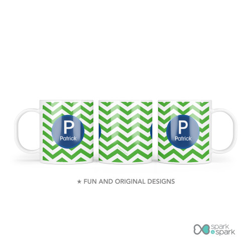 Chevron Green And Blue Kids Plates