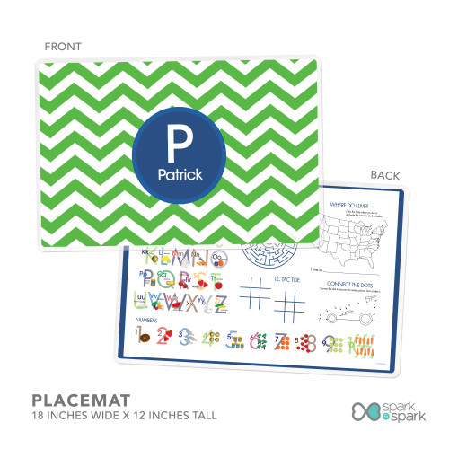 Chevron Green And Blue Kids Plates
