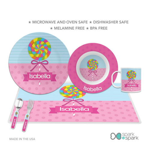 Yummy Lollipop Custom Plate for Girls