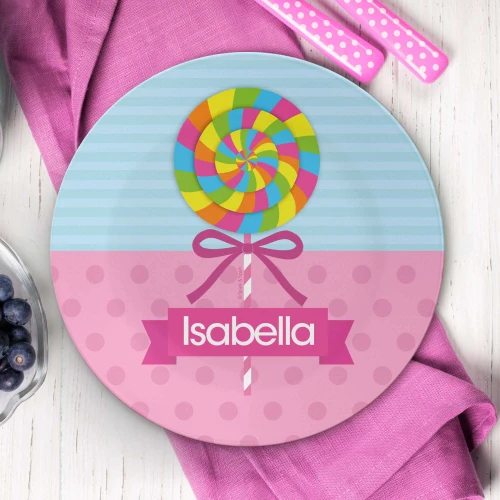 Yummy Lollipop Personalized Kids Plates