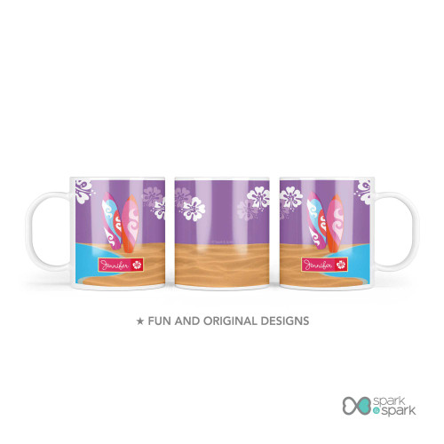 Surfing The Waves Custom Plate for Girls