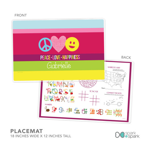 Peace and Love Signs Custom Plate for Girls