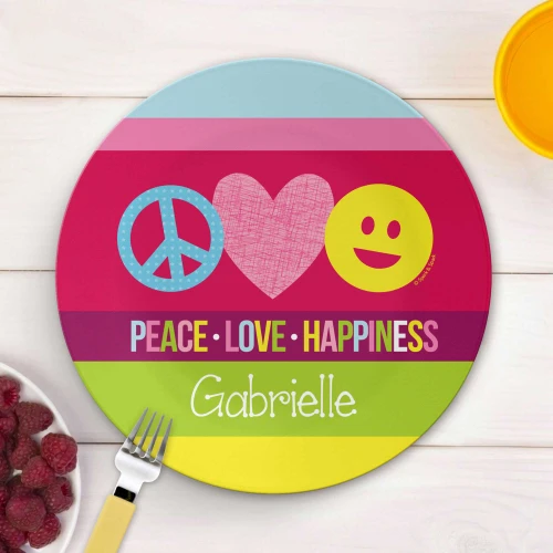Peace & Love Signs Kids Plates