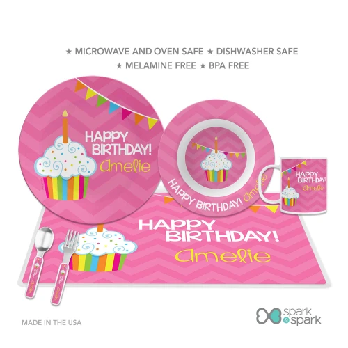 Happy Bday Girl Kids Plates