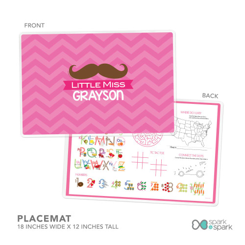 Little Miss Mustache Custom Plate for Girls