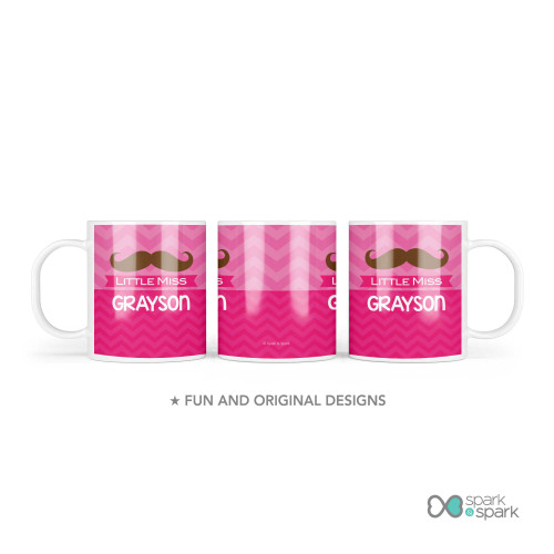 Little Miss Mustache Custom Plate for Girls