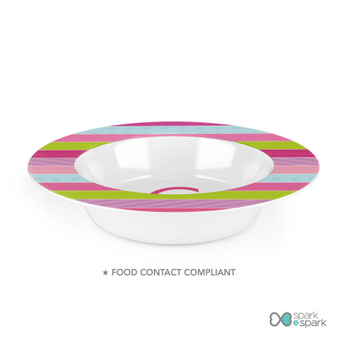Pastel Stripes Custom Plate for Girls