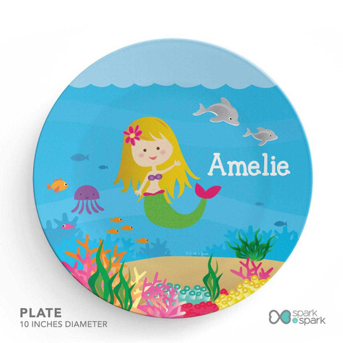 Sweet Mermaid Custom Plate for Girls