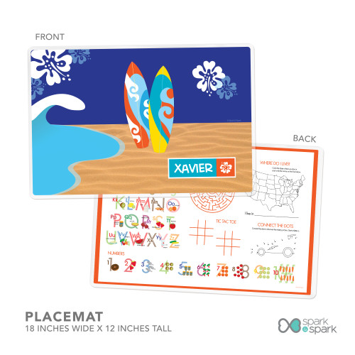 Surf the Waves Blue Kids Plates