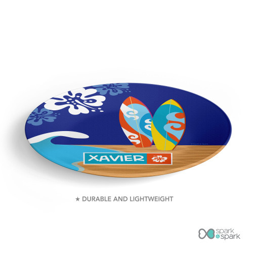 Surf the Waves Blue Kids Plates
