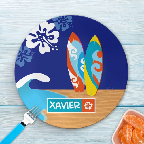 Surf the Waves Blue Kids Plates