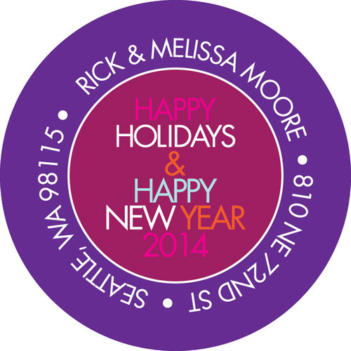 Hanging Ornaments Purple Christmas Address Labels