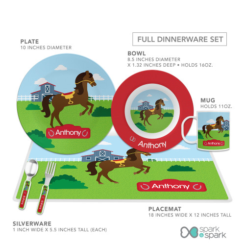 Cute Race Horse Kids Plate