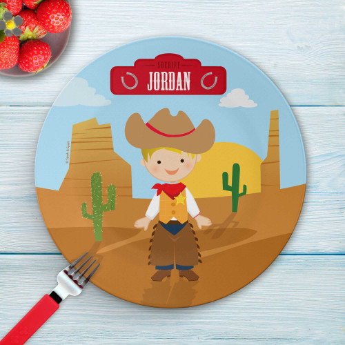 Cowboy Personalized Boys Plate