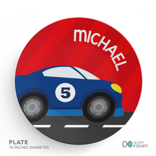 Super Fast Car Kids Plate