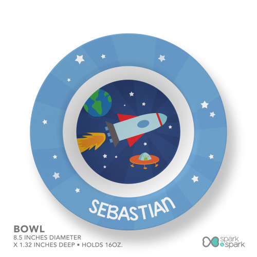 Rocket on the Sky Kids Plate
