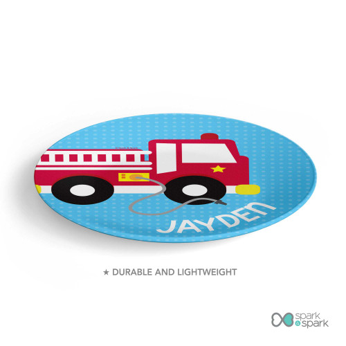 Cool Fire Truck Kids Plate