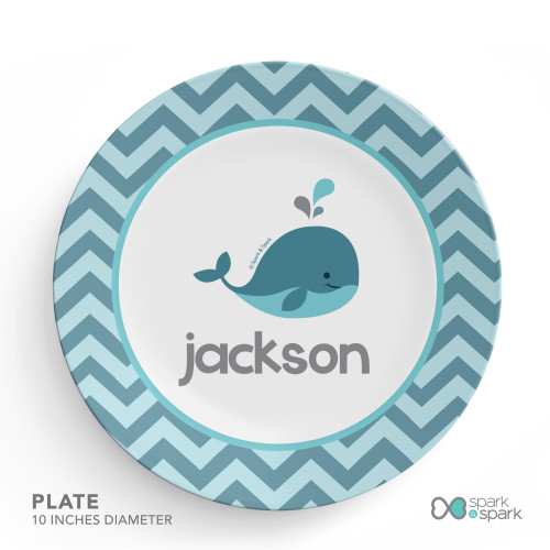 Sweet Little Blue Whale Kids Plate