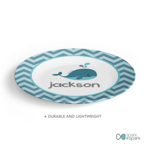 Sweet Little Blue Whale Kids Plate