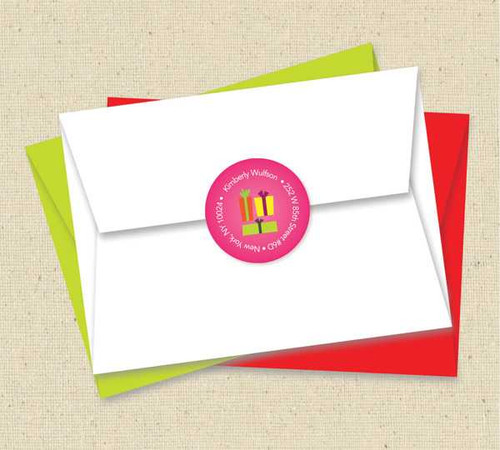 Xmas Gifts Pink Christmas Address Labels