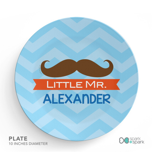 Little Mr. Mustache Kids Plate
