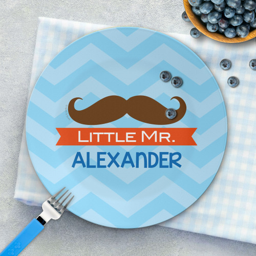 Little Mr. Mustache Kids Plate
