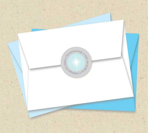 Layered Three Kings Blue Christmas Address Labels