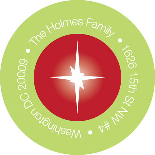 Layered Three Kings Red Christmas Address Labels