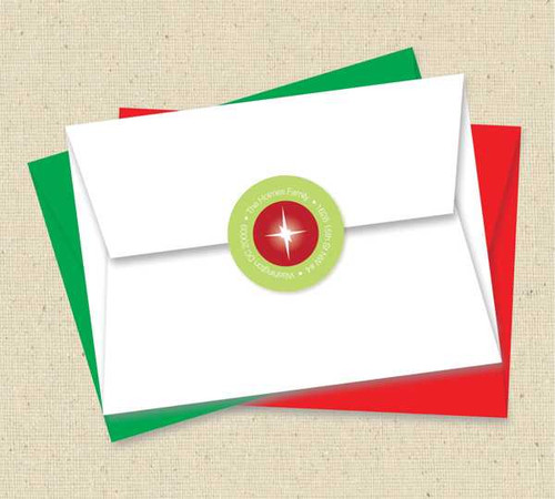 Layered Three Kings Red Christmas Address Labels